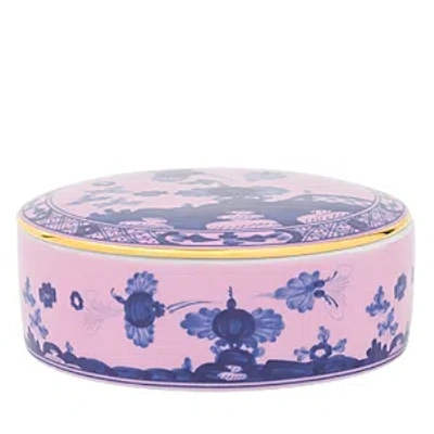 Ginori 1735 Oriente Italiano Round Box With Cover In Pink/blue