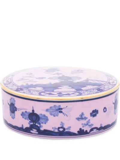 Ginori 1735 Oriente Italiano Round Box With Cover In Purple