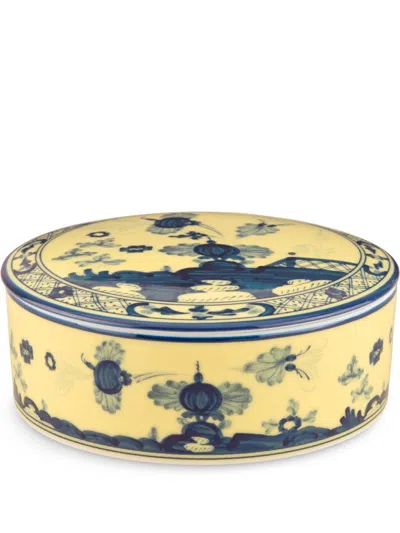 Ginori 1735 Oriente Italiano Round Box With Cover In Yellow