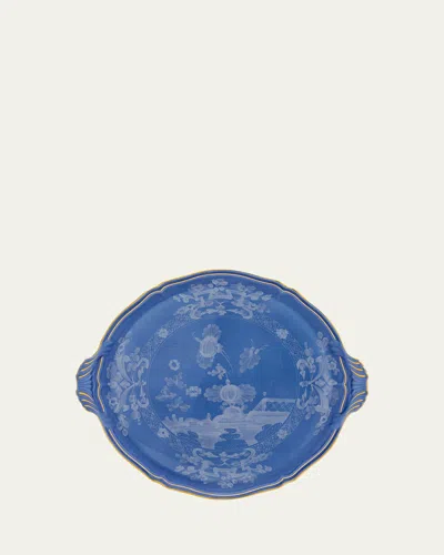 Ginori 1735 Oriente Italiano Round Cake Plate In Blue