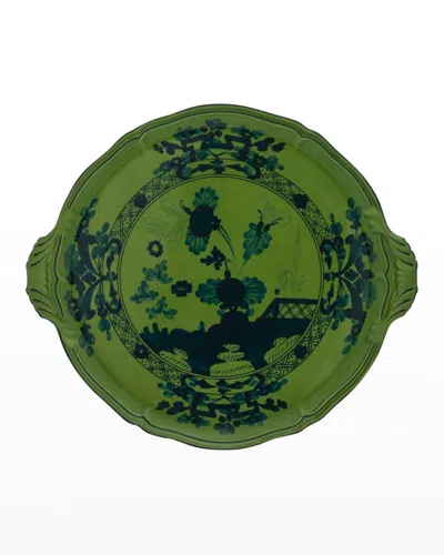 Ginori 1735 Oriente Italiano Round Cake Plate In Green