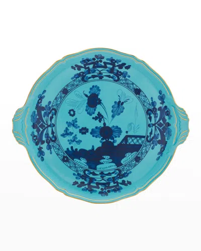 Ginori 1735 Oriente Italiano Round Cake Plate In Blue