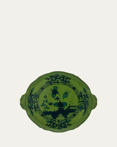 Ginori 1735 Oriente Italiano Round Cake Plate In Green