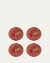 Ginori 1735 Oriente Italiano Rubrum Coasters, Set Of 4 In Oi Rubrum