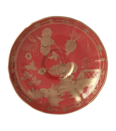 Ginori 1735 Oriente Italiano Rubrum Coffee Saucer In Red
