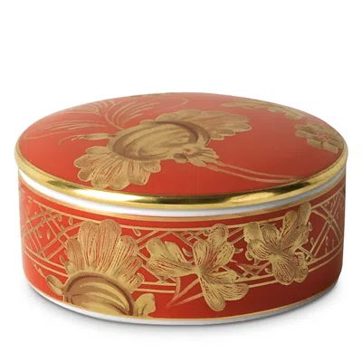 Ginori 1735 Oriente Italiano Rubrum Porcelain Box In Red