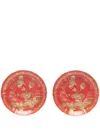 Ginori 1735 Oriente Italiano Rubrum Porcelain Plate (set Of Two) In Rot