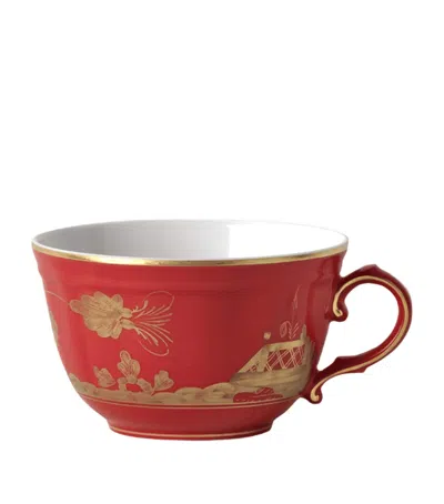Ginori 1735 Oriente Italiano Rubrum Tea Cup In Red