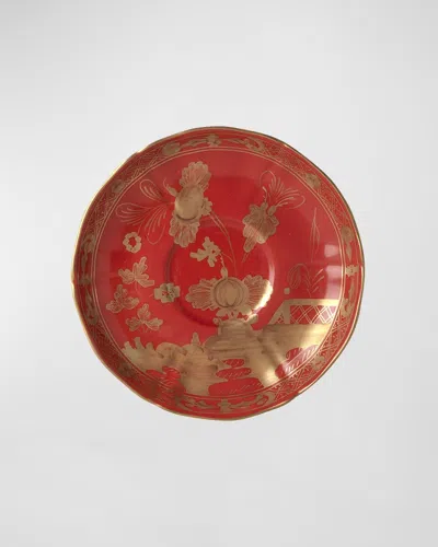 Ginori 1735 Oriente Italiano Rubrum Tea Saucer In Red