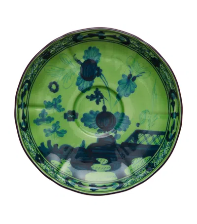 Ginori 1735 Oriente Italiano Saucer In Green