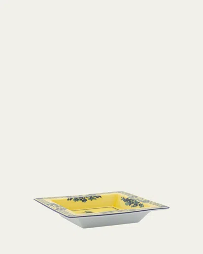 Ginori 1735 Oriente Italiano Small Square Tray, Citrino In Yellow