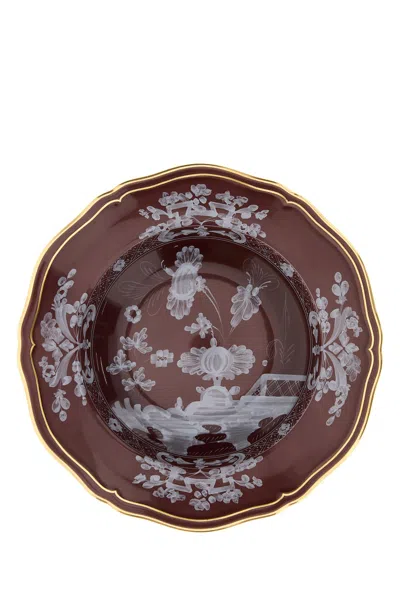 Ginori 1735 Oriente Italiano Soup Plate In Brown