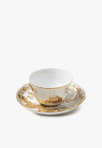 Ginori 1735 Oriente Italiano Tea Cup And Saucer In White