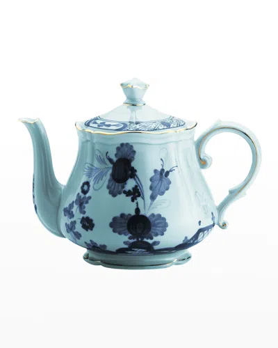 Ginori 1735 Oriente Italiano Teapot With Cover In Blue