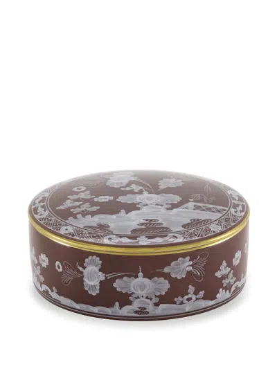 Ginori 1735 Oriente Italiano Trinket Box In Brown