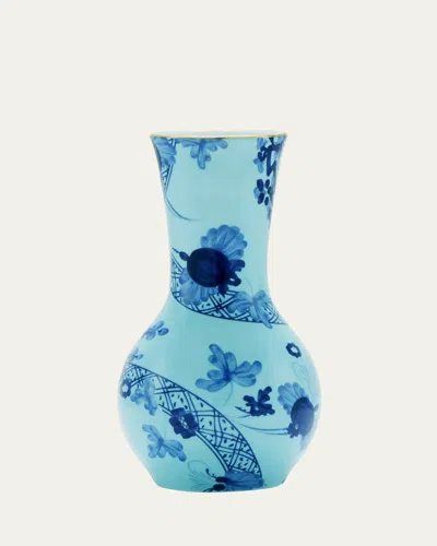 Ginori 1735 Oriente Italiano Tulipano Iris Vase, 8" In Blue