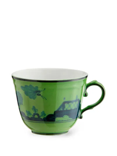 Ginori 1735 Oriente Italiano-motif Expresso Cup In Green