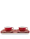 Ginori 1735 Oriente Rubrum Teeservice In Rot