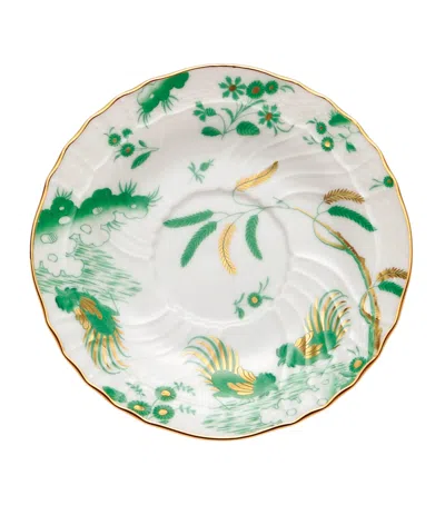 Ginori 1735 Oro Di Doccia Saucer In Green