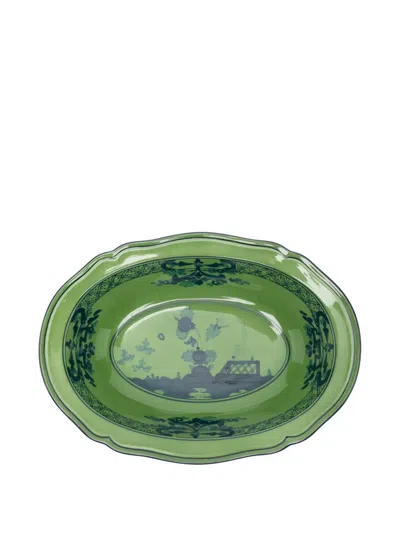 Ginori 1735 Oval Porcelain Bowl (18.7cmx25.3cm) In Green