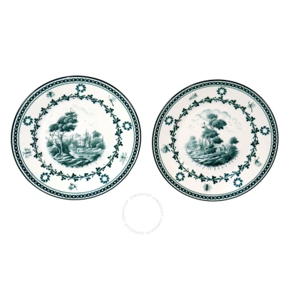 Ginori 1735 Paesaggi Round Flat Bread Plate In Green