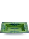 Ginori 1735 Patterned Porcelain Change Tray In Green