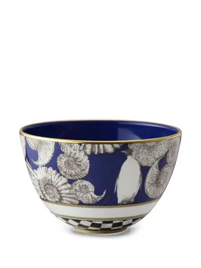 Ginori 1735 Penguin-print Shell-pattern Bowl In Blue