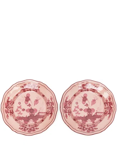 Ginori 1735 Porcelain Bread Flat Plate (set Of Two) In Rosa