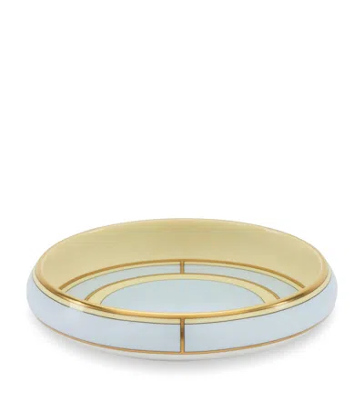 Ginori 1735 Porcelain Colonna Diva Celeste Round Tray In Blue