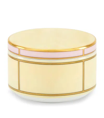 Ginori 1735 Porcelain Colonna Diva Giallo Lidded Sugar Pot