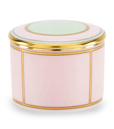 Ginori 1735 Porcelain Colonna Diva Rosa Trinket Box In Pink