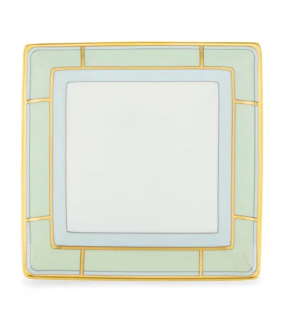 Ginori 1735 Porcelain Colonna Diva Square Change Tray In Verde