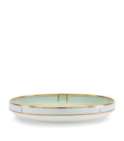 Ginori 1735 Porcelain Colonna Diva Verde Giallo Fruit Holder In Green