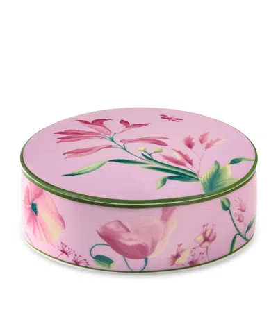 Ginori 1735 Porcelain Florenza Malva Trinket Box In Pink