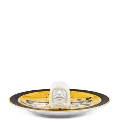 Ginori 1735 Porcelain Il Frate Saffron Incense Burner In Multi