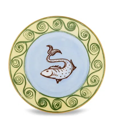 Ginori 1735 Porcelain Il Viaggio Di Nettuno Bread Plate In Green