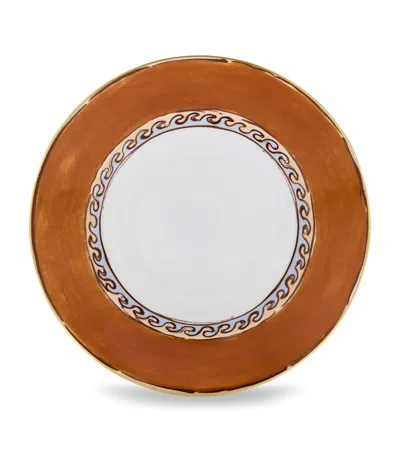 Ginori 1735 Porcelain Il Viaggio Di Nettuno Soup Plate In Brown