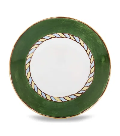 Ginori 1735 Porcelain Il Viaggio Di Nettuno Soup Plate In Green