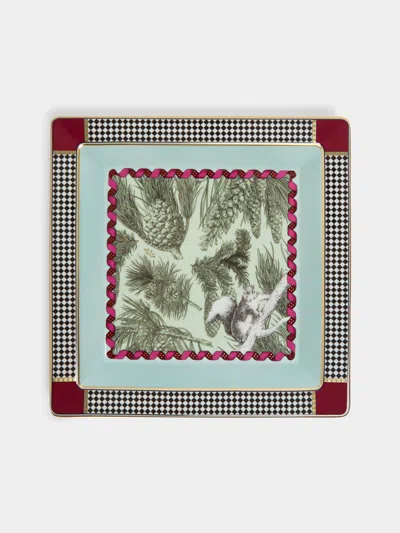 Ginori 1735 Porcelain Large Square Vide Poche  Abask Luxury Gift In Multi