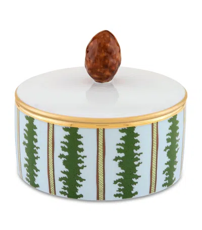 Ginori 1735 Porcelain Rain Rock Trinket Box In Multi