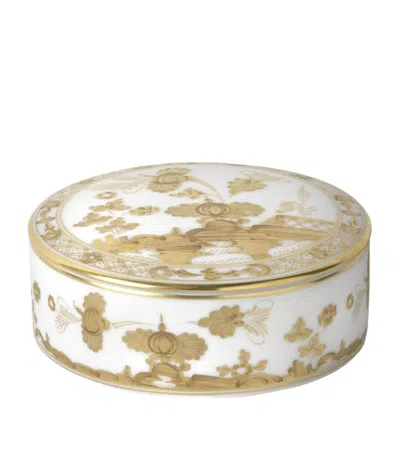Ginori 1735 Porcelain Round Trinket Box In Neutral