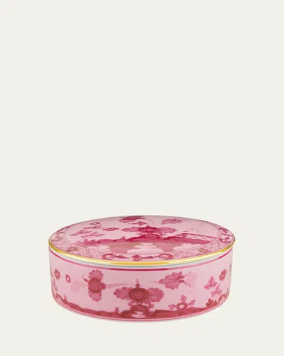 Ginori 1735 Porpora Round Covered Box In Oi Porpora