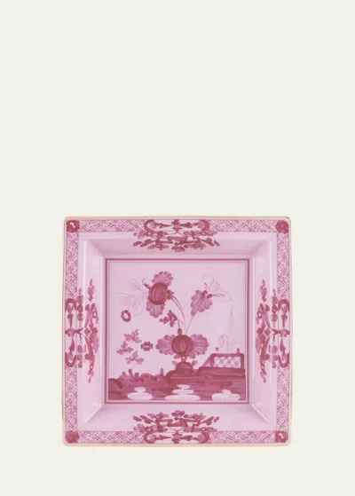 Ginori 1735 Porpora Squared Porcelain Tray, 9.6" In Pink