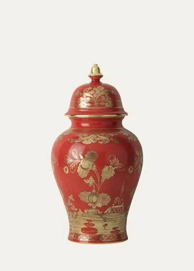 Ginori 1735 Porcelain Potiche Vase In Red