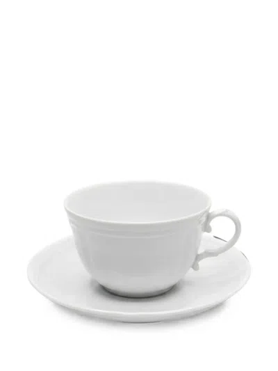 Ginori 1735 Ridged Scalloped-edge Tea Cup In White