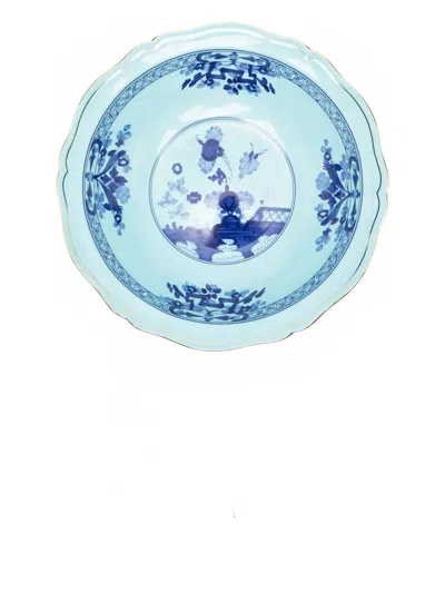 Ginori 1735 Round Deep Floral Tray (35cm) In Blue