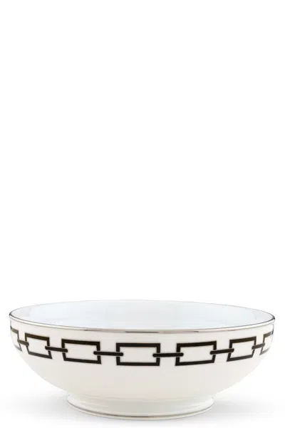 Ginori 1735 Salad Bowl 'catene' ⌀ 26,5 Cm In White/black