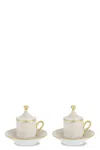 Ginori 1735 Set Of 2 Cups With Saucer And Lid In Sand