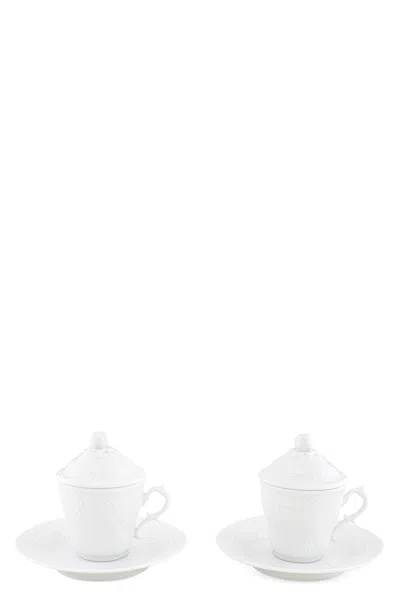 Ginori 1735 Set Of 2 Cups With Saucer And Lid In White