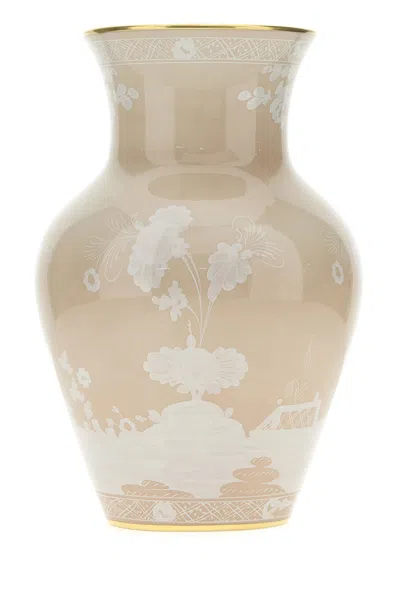 Ginori 1735 Small Oriente Italiano Ming Vase In Neutral